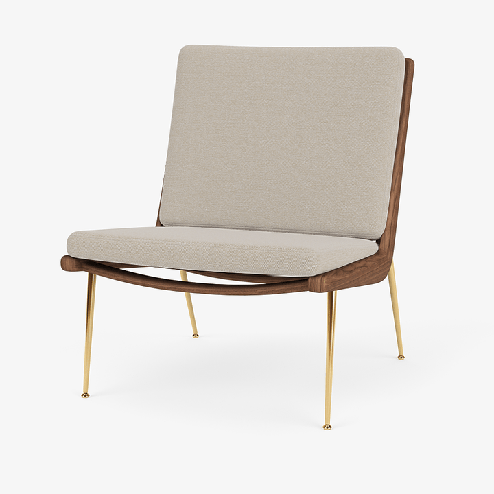 Boomerang Lounge Chair - Oiled Walnut w/ Brass - &Tradition Chairs - Steelcut Trio 0213 - HORNE