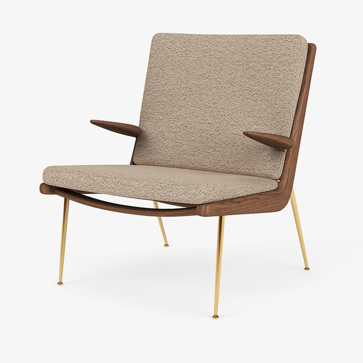 Boomerang Lounge Chair w/ Armrest - Oiled Walnut w/ Brass - &Tradition Chairs - Ecriture 0240 - HORNE