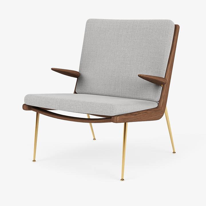 Boomerang Lounge Chair w/ Armrest - Oiled Walnut w/ Brass - &Tradition Chairs - Remix 0123 - HORNE