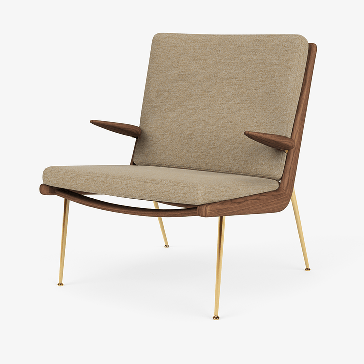 Boomerang Lounge Chair w/ Armrest - Oiled Walnut w/ Brass - &Tradition Chairs - Vidar 0333 - HORNE