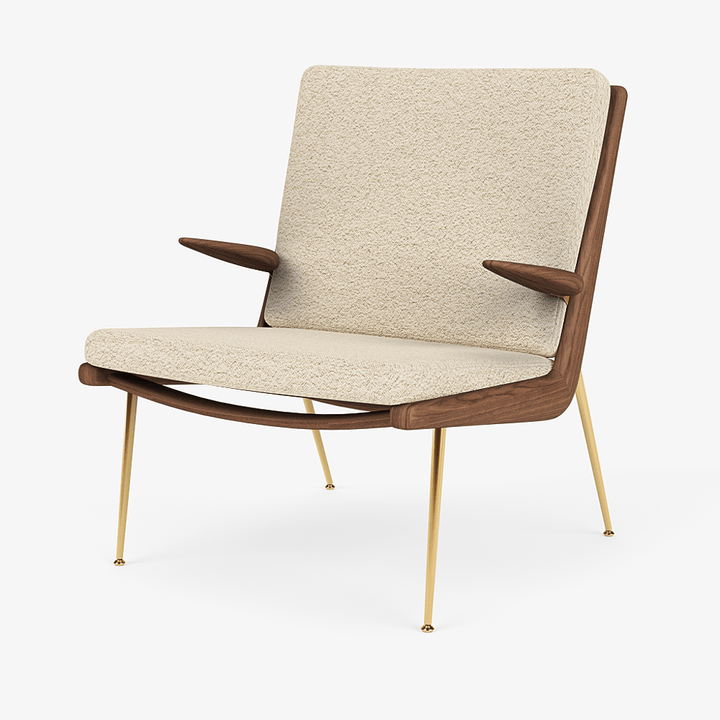 Boomerang Lounge Chair w/ Armrest - Oiled Walnut w/ Brass - &Tradition Chairs - Karakorum 001 - HORNE