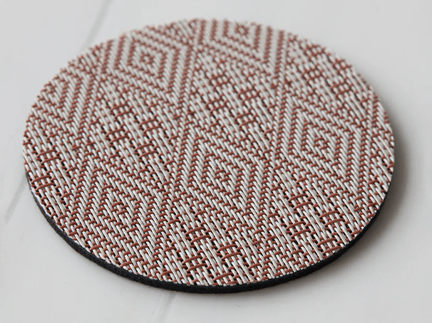 Boxwood Round Coasters - Set of 8 - Chilewich - Kitchen + Table Linens - Burnt Coral - HORNE