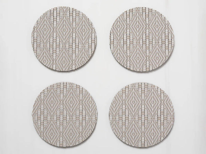 Boxwood Round Coasters - Set of 8 - Chilewich - Kitchen + Table Linens - Flax - HORNE