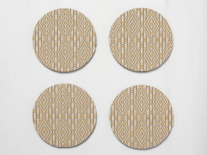 Boxwood Round Coasters - Set of 8 - Chilewich - Kitchen + Table Linens - Wheat - HORNE