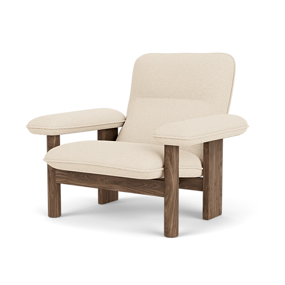 Brasilia Lounge Chair - High Back - Textile - Audo Copenhagen Chairs - Walnut - Logan Jasmine Fabric - HORNE