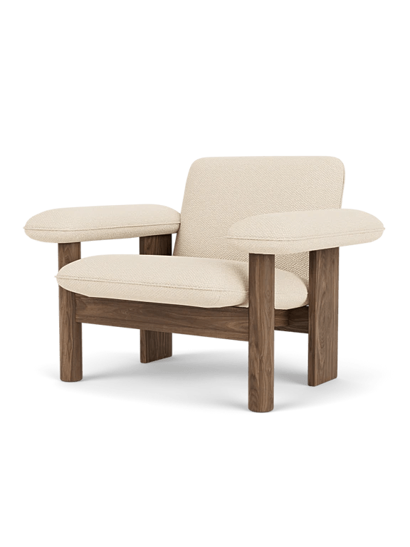 Brasilia Lounge Chair - Low Back - Textile - Audo Copenhagen Chairs - Walnut - Logan Jasmine - HORNE