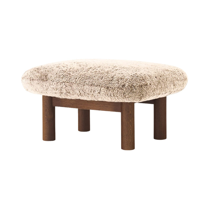 Brasilia Ottoman - Sheepskin - Audo Copenhagen - Chairs - Nature - Dark Stained Oak - HORNE