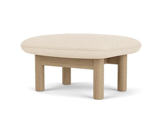 Brasilia Ottoman - Textile - Audo Copenhagen Stools + Benches + Ottomans - Natural Oak - Logan Jasmine Fabric - HORNE