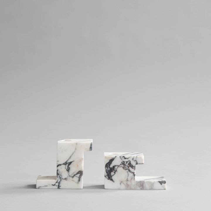 Brick Candle Holder - 101 Copenhagen Candle Holders - Calacatta - Low - HORNE