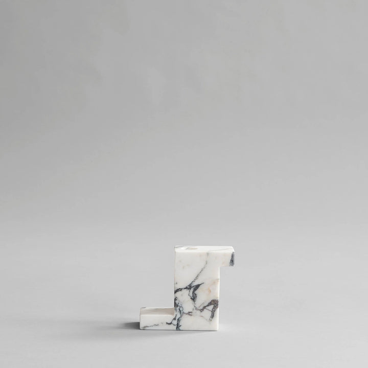 Brick Candle Holder - 101 Copenhagen Candle Holders - Calacatta - Low - HORNE