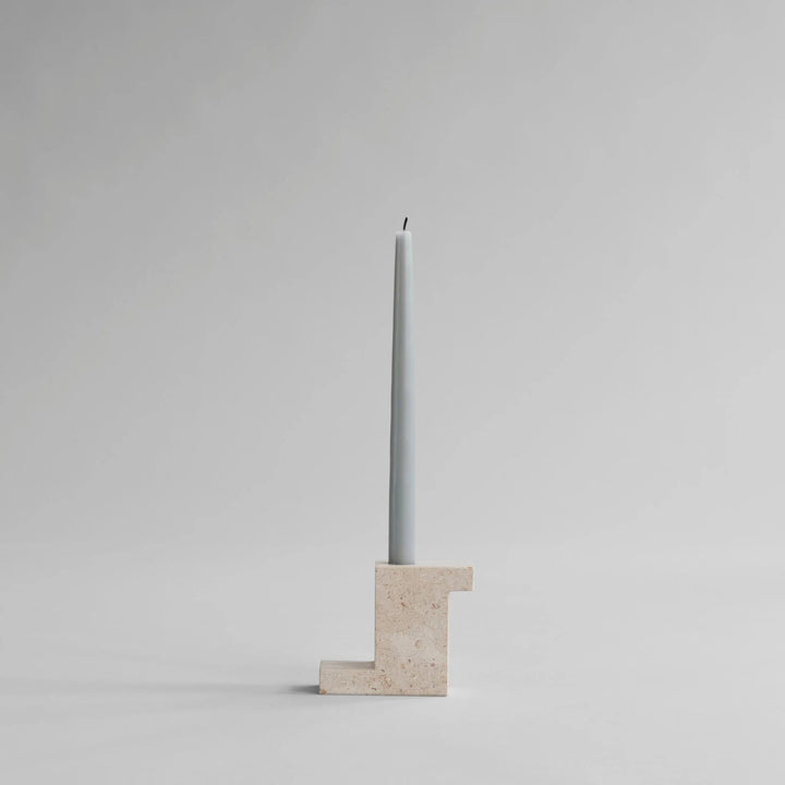Brick Candle Holder - 101 Copenhagen Candle Holders - Limestone - Tall - HORNE