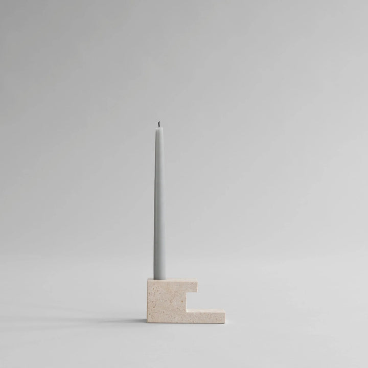 Brick Candle Holder - 101 Copenhagen Candle Holders - Limestone - Low - HORNE