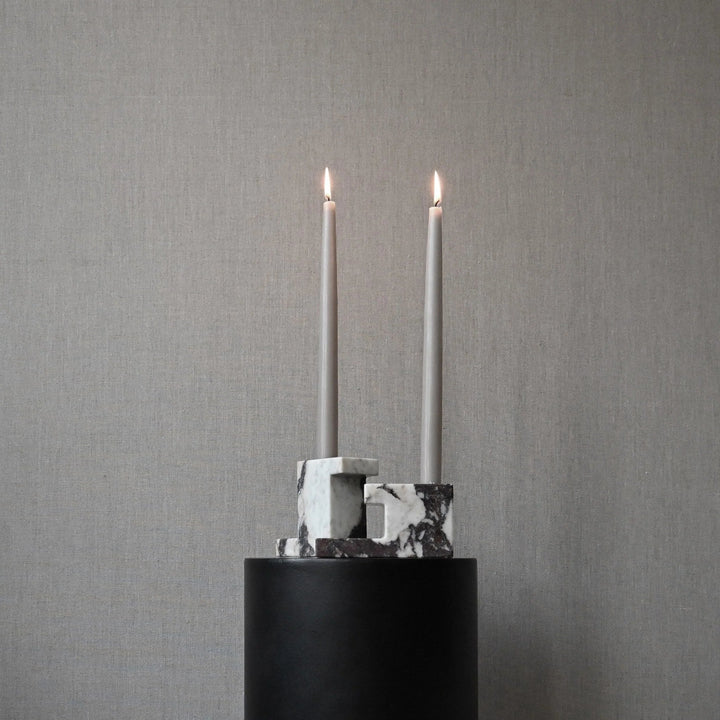 Brick Candle Holder - 101 Copenhagen Candle Holders - Calacatta - Low - HORNE