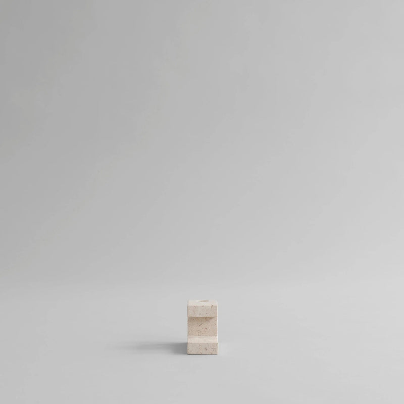 Brick Candle Holder - 101 Copenhagen Candle Holders - Calacatta - Low - HORNE