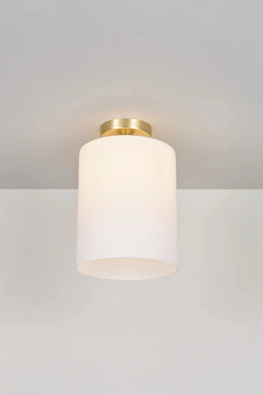 Brompton Size 3 Ceiling Light - Original BTC Floor Lamps - Brass - Opal - HORNE