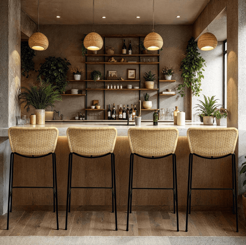 C603 Rattan Counter Stool - Feelgood Designs - Stools + Benches + Ottomans - Natural - HORNE