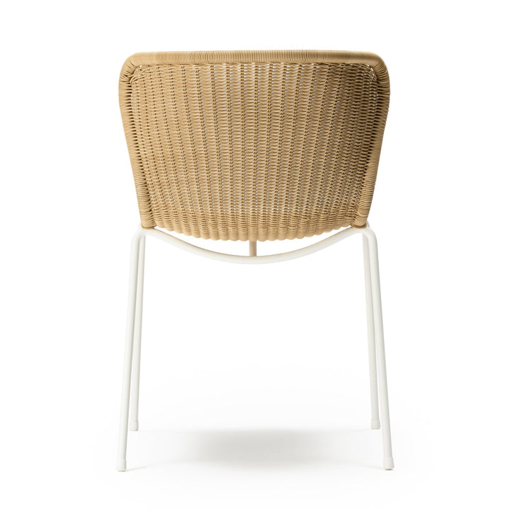 C603 Outdoor Dining Chair - Feelgood Designs - Outdoor Furniture - Wheat Seat/ White Frame - HORNE