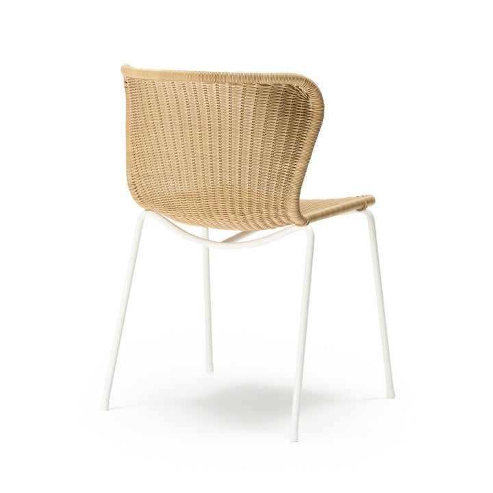 C603 Outdoor Dining Chair - Feelgood Designs - Outdoor Furniture - Wheat Seat/ White Frame - HORNE