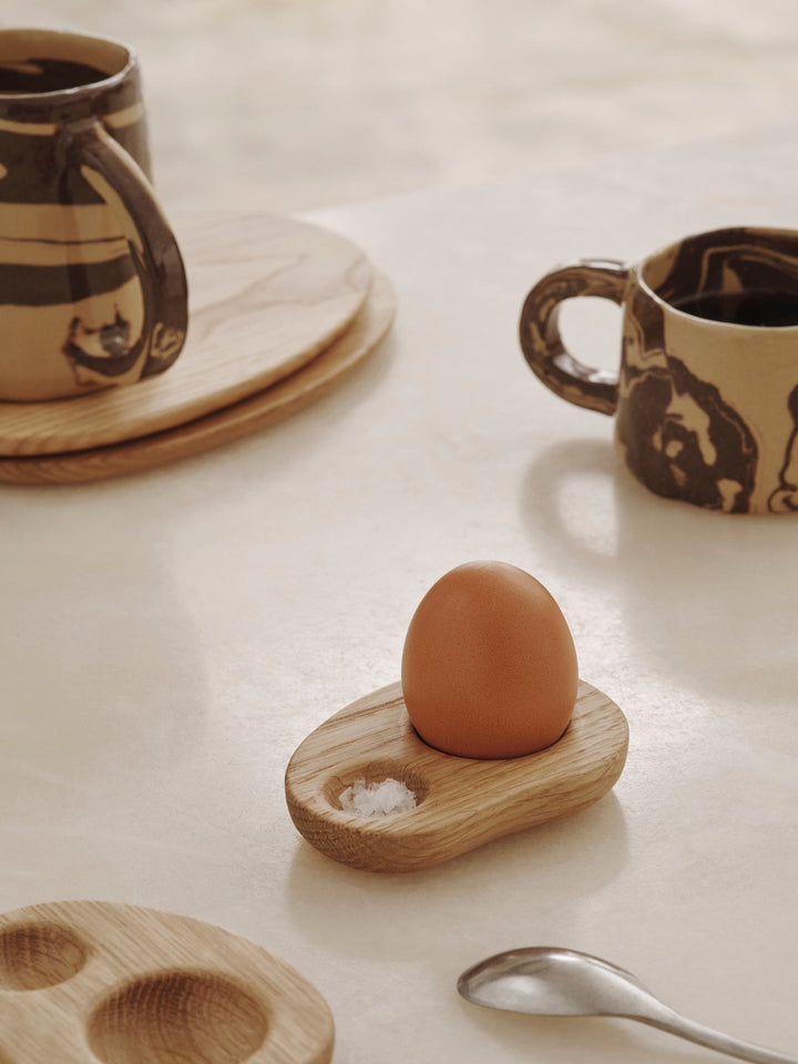 Cairn Egg Holder - Set of 2 - Ferm Living - Serveware - Oak - HORNE
