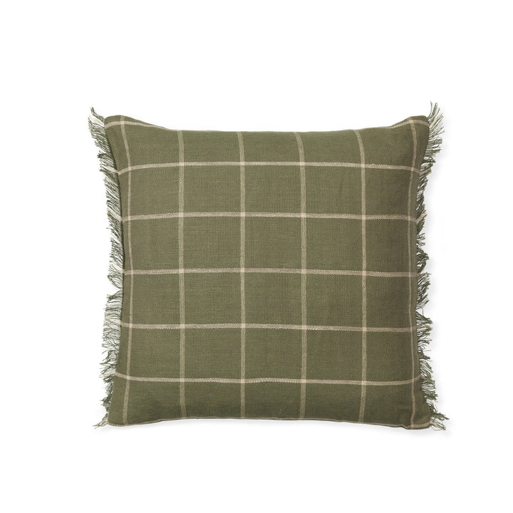 Calm Cushion - Ferm Living - Bedding + Pillows - Olive/ Off - White - 19.7" x 19.7" - HORNE