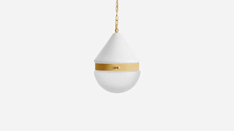 Cardinal Hemisphere Pendant Large - Workstead - Ceiling Lights - Matte Black Enamel - 24
