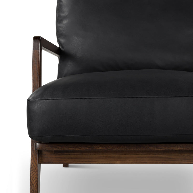 Carmelo Genuine Leather Accent Chair - Urbia Sofas - Brown Genuine Leather - Oak - HORNE