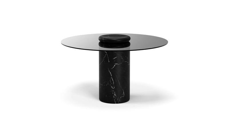 Castore Dining Table - Karakter Dining Tables - Bianco Carrara / Clear Glass - HORNE