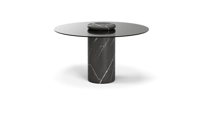 Castore Dining Table - Karakter Dining Tables - Bianco Carrara / Clear Glass - HORNE