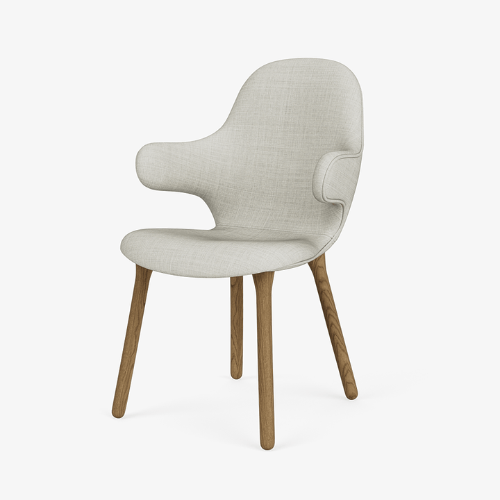 Catch Armchair - Wood Base - &Tradition Chairs - Canvas 0114 - Smoked Oiled Oak - HORNE