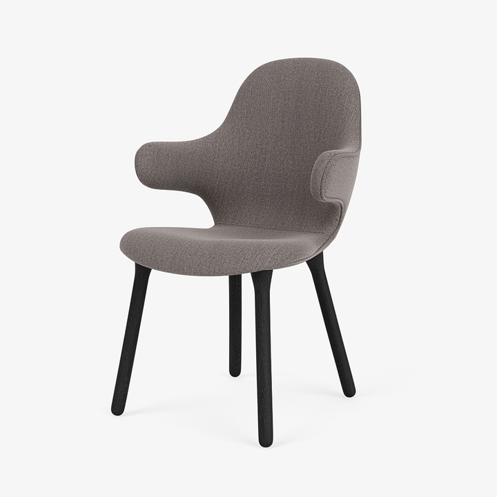 Catch Armchair - Wood Base - &Tradition Chairs - Re - wool 2108 - Black Lacquered Oak - HORNE