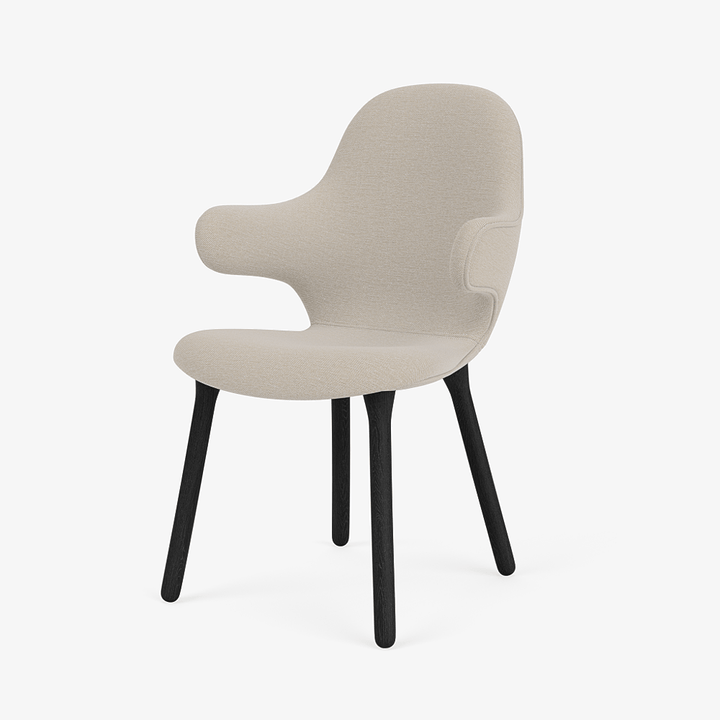 Catch Armchair - Wood Base - &Tradition Chairs - Steelcut Trio 0213 - Black Lacquered Oak - HORNE