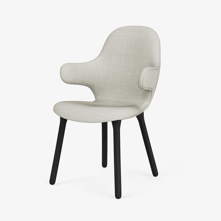 Catch Armchair - Wood Base - &Tradition Chairs - Canvas 0114 - Black Lacquered Oak - HORNE