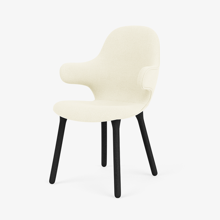 Catch Armchair - Wood Base - &Tradition Chairs - Hallingdal 65 0100 - Black Lacquered Oak - HORNE