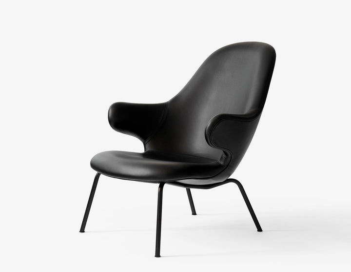 Catch Lounge Chair - Round Tube Base - &Tradition Chairs - Noble Leather Black - HORNE