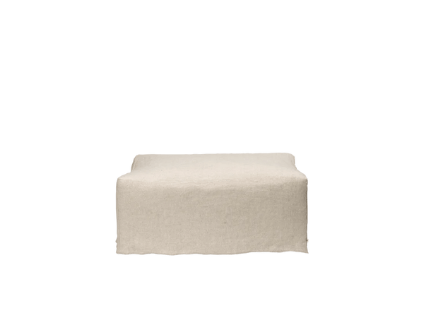 Catena Pouf Rectangular - S501 - Ferm Living Stools + Benches + Ottomans - Loose Drape - Natural - HORNE