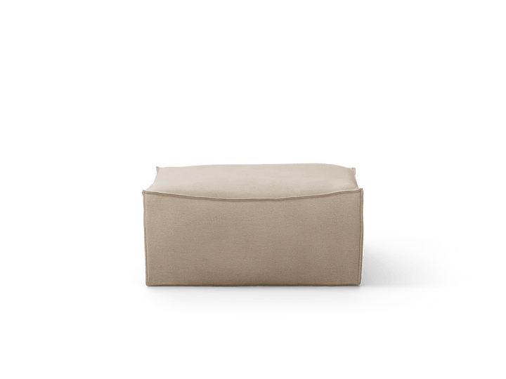 Catena Pouf Rectangular - S501 - Ferm Living Stools + Benches + Ottomans - Rich Linen - Natural - HORNE