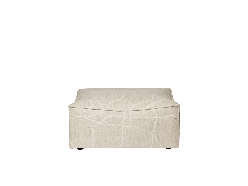 Catena Pouf Rectangular - S501 - Ferm Living Stools + Benches + Ottomans - Loose Drape - Natural - HORNE