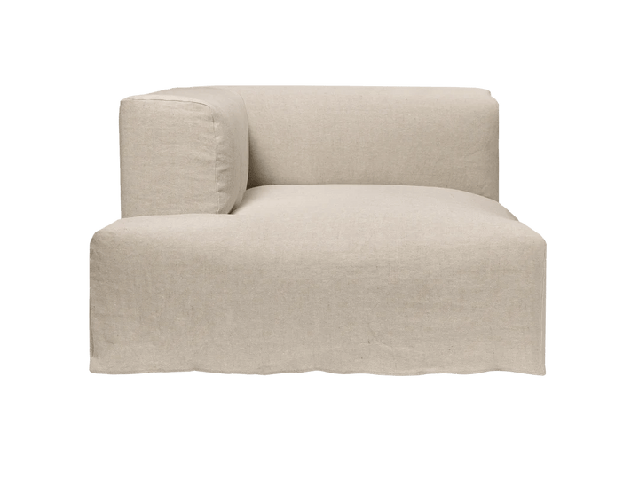 Catena Sofa Chaise Longue Left - L600 - Ferm Living Sofas - Loose Drape - Natural - HORNE