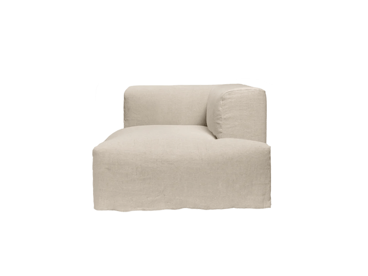 Catena Sofa Chaise Longue Right - S601 - Ferm Living Sofas - Loose Drape - Natural - HORNE