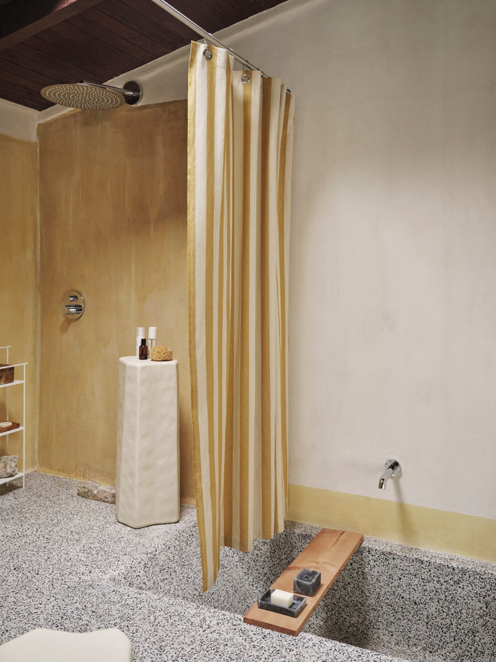 Chambray Shower Curtain - 80.7"H - Ferm Living - Bath - Warm Yellow/Parchment - HORNE