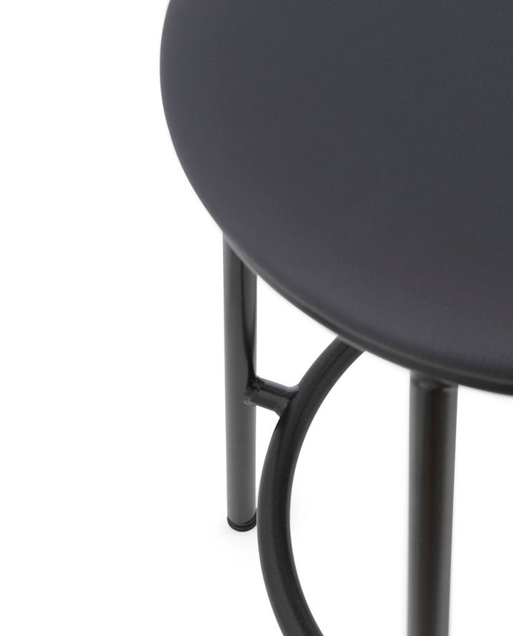 Circa Barstool 65 cm Upholstery - Normann Copenhagen Barstools - Ultra Leather Black - HORNE