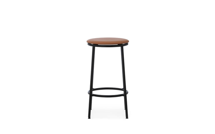 Circa Barstool 65 cm Upholstery - Normann Copenhagen Barstools - Ultra Leather Black - HORNE