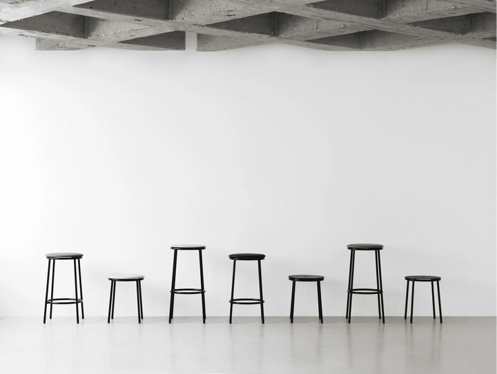 Circa Barstool 65 cm Upholstery - Normann Copenhagen Barstools - Ultra Leather Black - HORNE