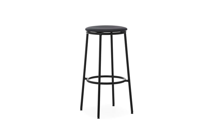 Circa Barstool 75 cm Upholstery - Normann Copenhagen Barstools - Ultra Leather Black - HORNE