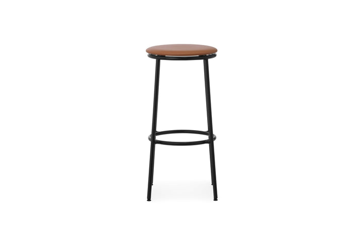 Circa Barstool 75 cm Upholstery - Normann Copenhagen Barstools - Ultra Leather Black - HORNE