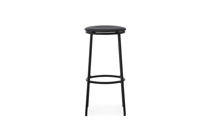 Circa Barstool 75 cm Upholstery - Normann Copenhagen Barstools - Ultra Leather Black - HORNE