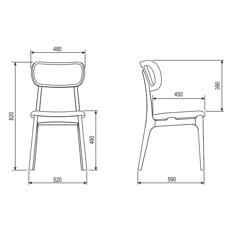 Claudia Side Chair - Urbia Chairs - Harvest Jute Ebano - HORNE