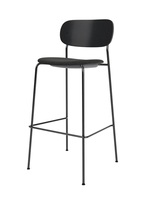 Co Bar Chair - Seat Upholstered - Audo Copenhagen Chairs - Black Oak - Re - wool 0198 - HORNE
