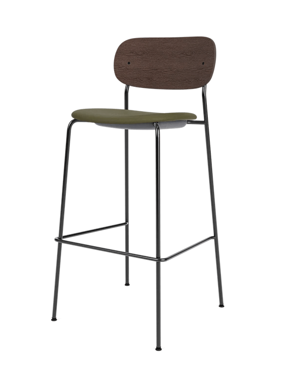 Co Bar Chair - Seat Upholstered - Audo Copenhagen Chairs - Dark Stained Oak - Sierra 0441 - HORNE