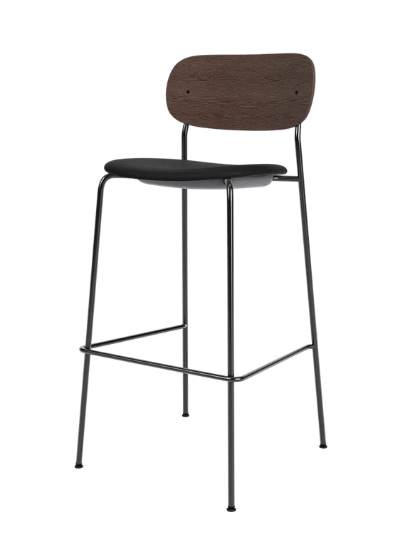 Co Bar Chair - Seat Upholstered - Audo Copenhagen Chairs - Dark Stained Oak - Sierra 1001 - HORNE